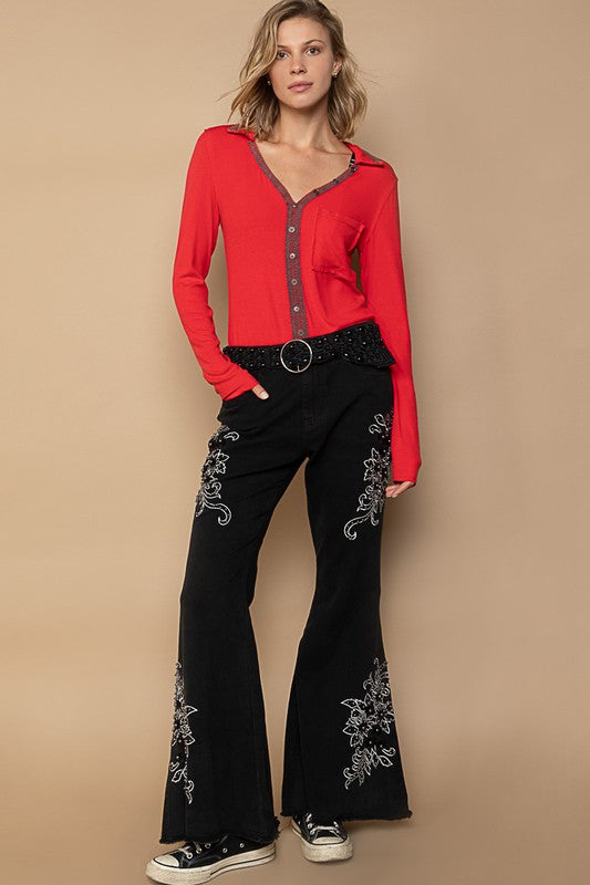 The Jada Embroidered Flare Pants