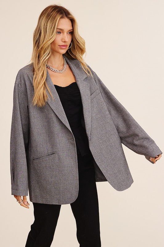 The Charlene Oversized Solid Blazer