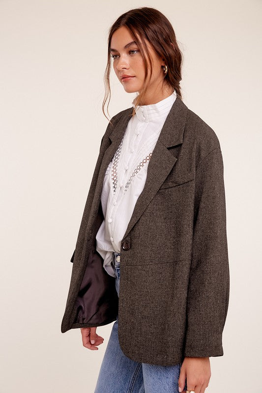 The Charlene Oversized Solid Blazer