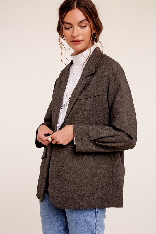 The Charlene Oversized Solid Blazer