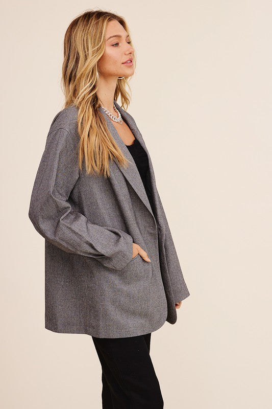 The Charlene Oversized Solid Blazer