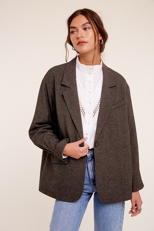 The Charlene Oversized Solid Blazer