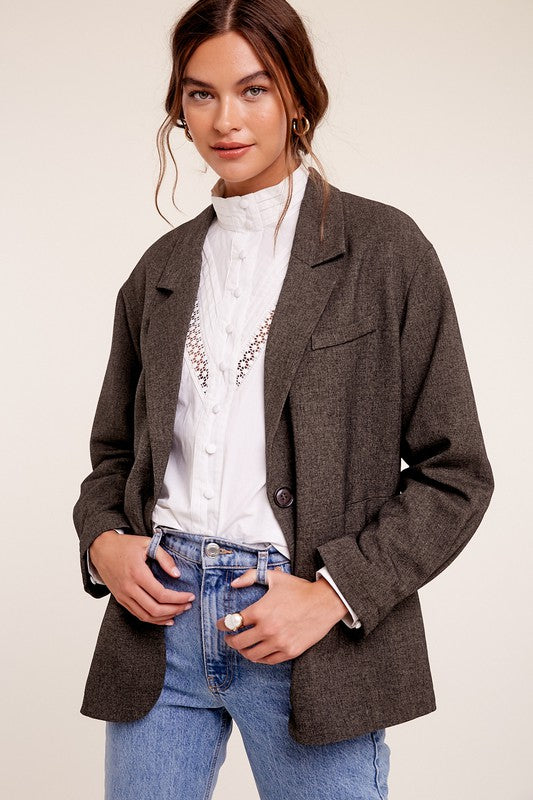 The Charlene Oversized Solid Blazer