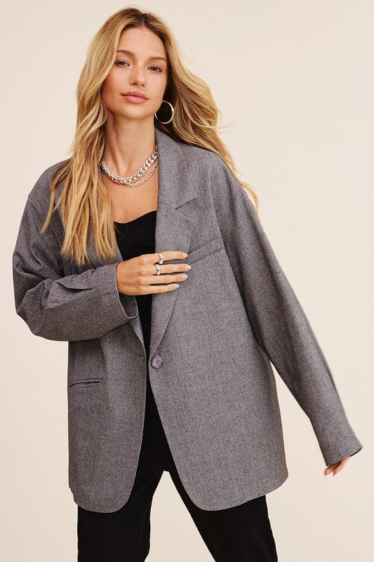 The Charlene Oversized Solid Blazer