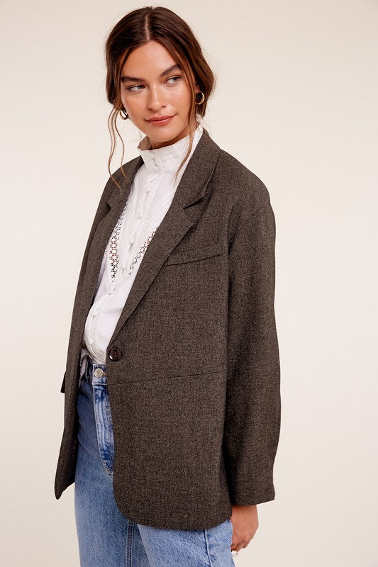 The Charlene Oversized Solid Blazer