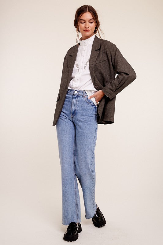 The Charlene Oversized Solid Blazer