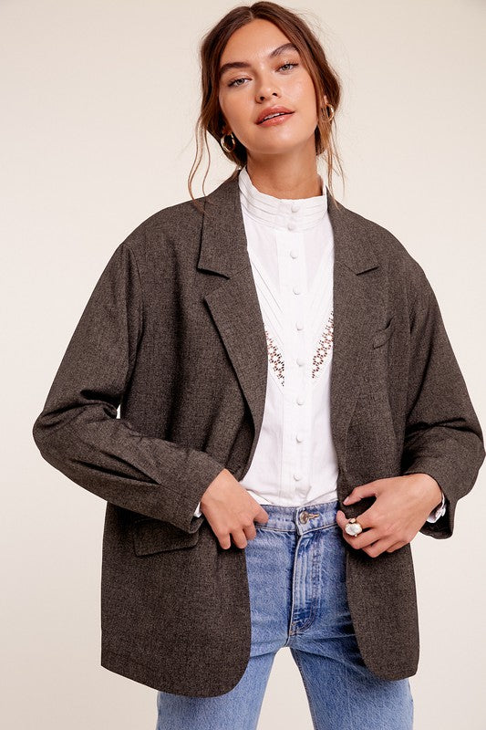 The Charlene Oversized Solid Blazer