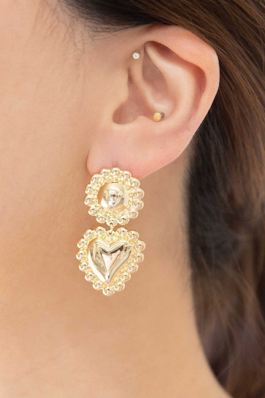 Lovey Heart Drop Earrings