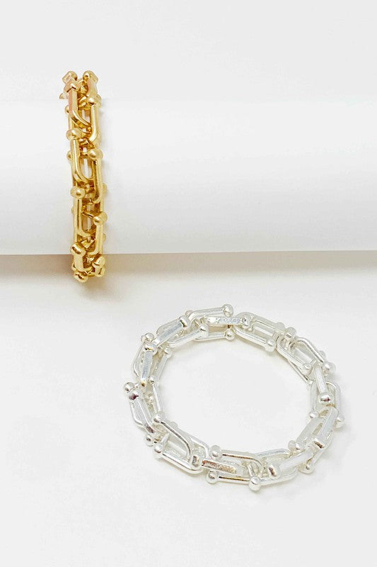 The Katie Chained Link Stretch Bracelet