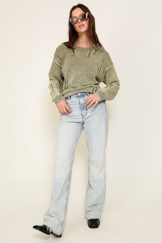 The Dru Distressed Sweater