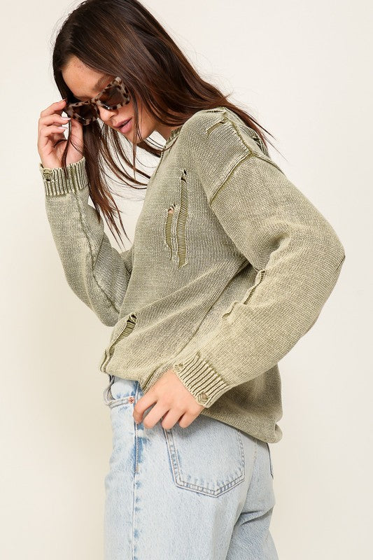 The Dru Distressed Sweater