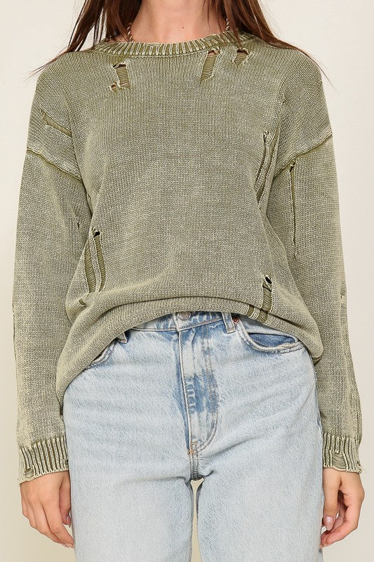 The Dru Distressed Sweater