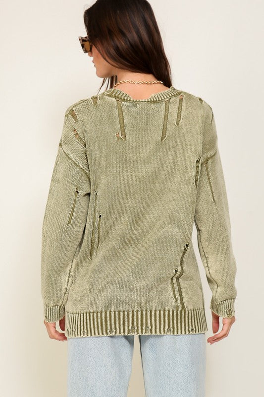 The Dru Distressed Sweater