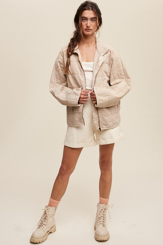 The Bekah Quilted Denim Jacket