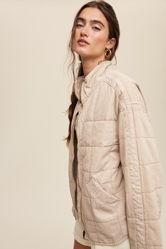 The Bekah Quilted Denim Jacket