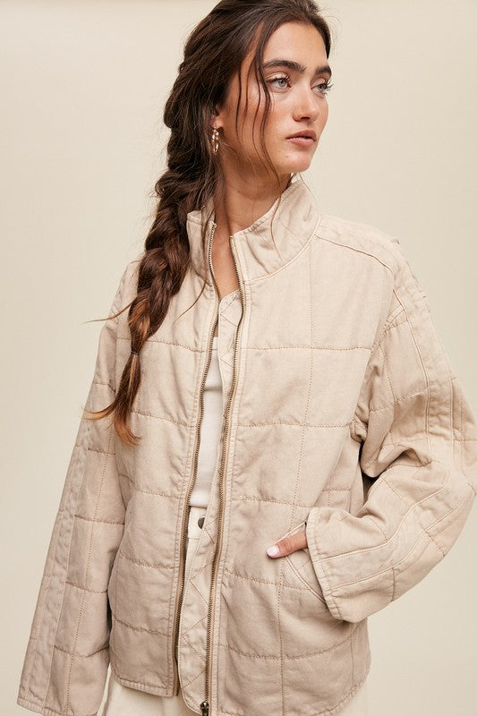 The Bekah Quilted Denim Jacket