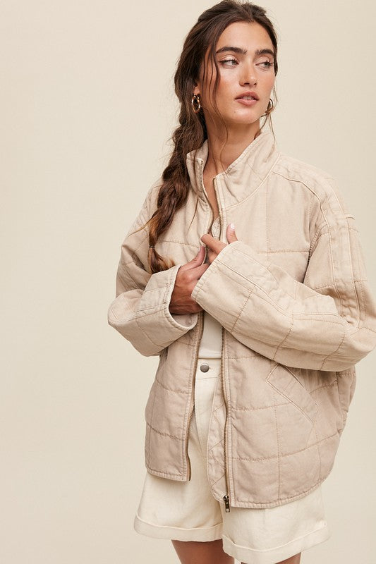 The Bekah Quilted Denim Jacket