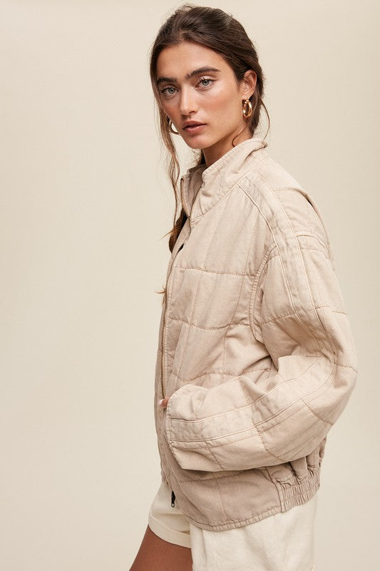 The Bekah Quilted Denim Jacket