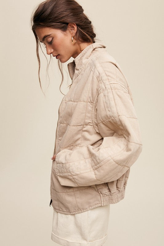 The Bekah Quilted Denim Jacket