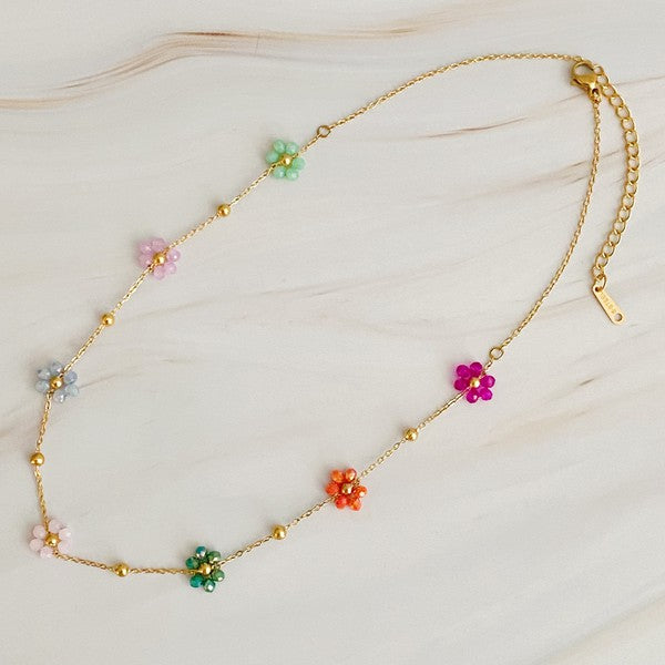 Flower Fields Beaded Necklace