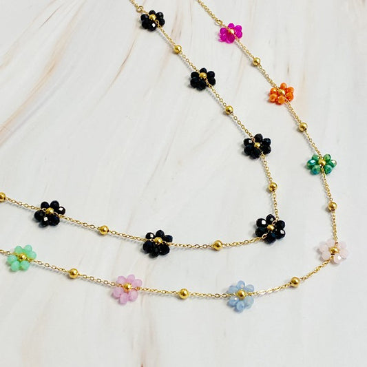 Flower Fields Beaded Necklace