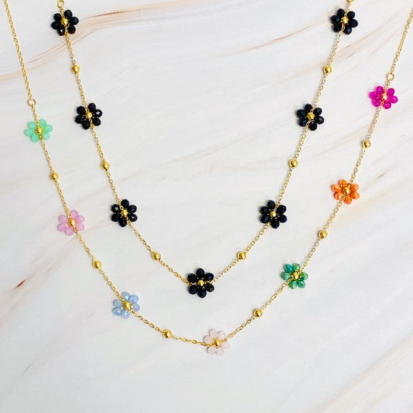 Flower Fields Beaded Necklace