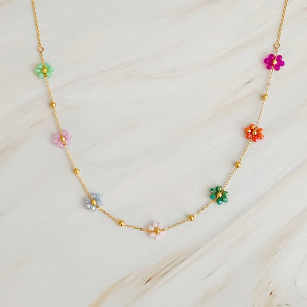 Flower Fields Beaded Necklace