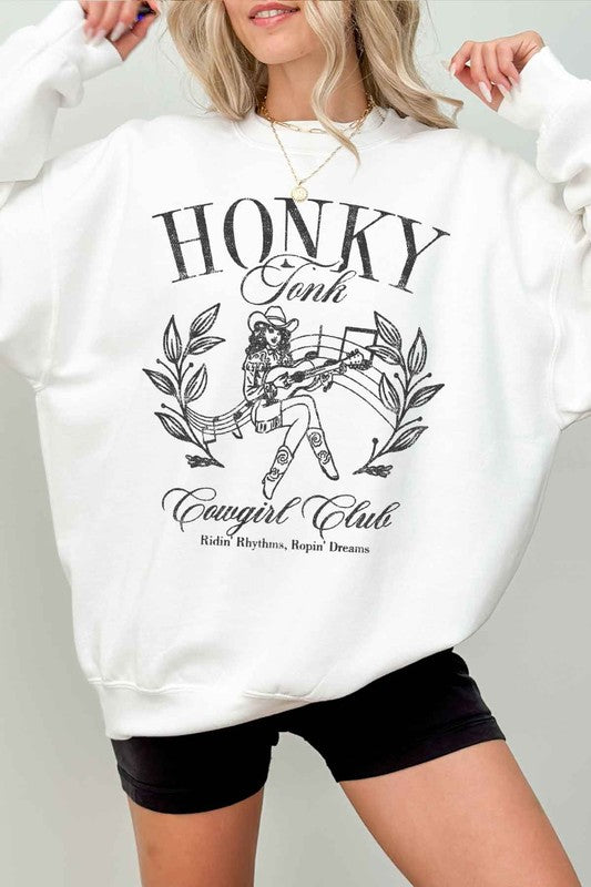 Honky Tonk Cowgirl Oversized Graphic Sweatshirt