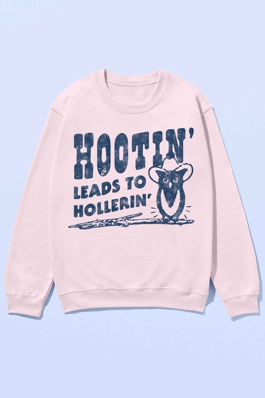 Hootin’ Leads to Hollerin’ Oversized Graphic Sweatshirt