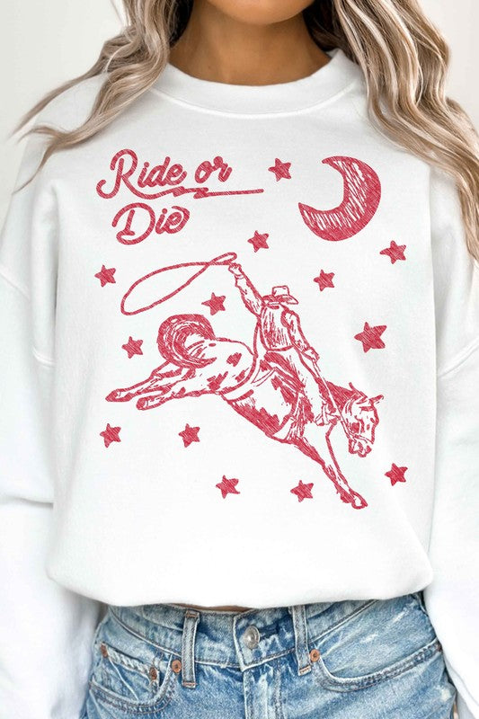 Ride or Die Western Cowboy Oversized Sweatshirt