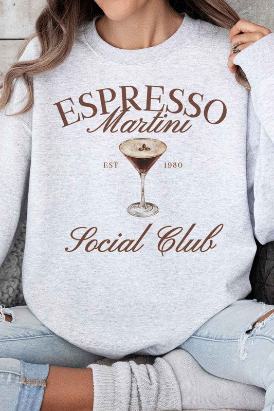 Espresso Martini Social Club Oversized Graphic Sweatshirt