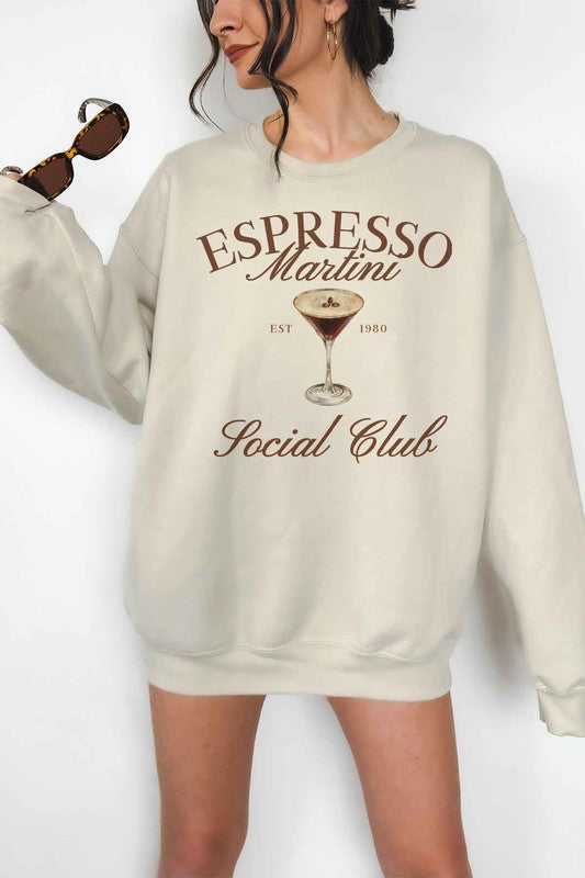 Espresso Martini Social Club Oversized Graphic Sweatshirt