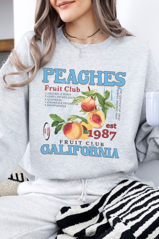 Peaches Fruit Club Fleece Sweatshirt