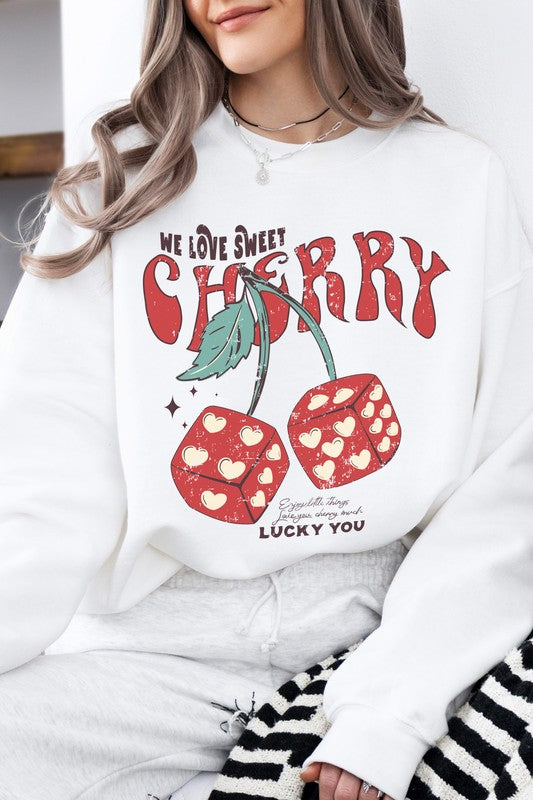 Love You Cherry Much, Fruit Fleece Sweatshirt