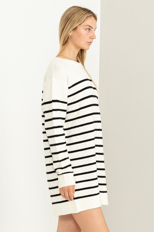 The Wiley Striped Sweater Dress