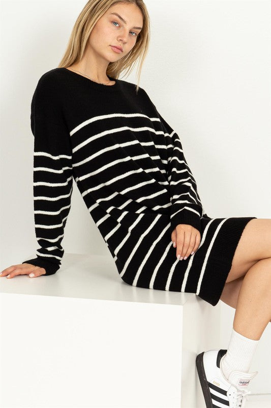 The Wiley Striped Sweater Dress